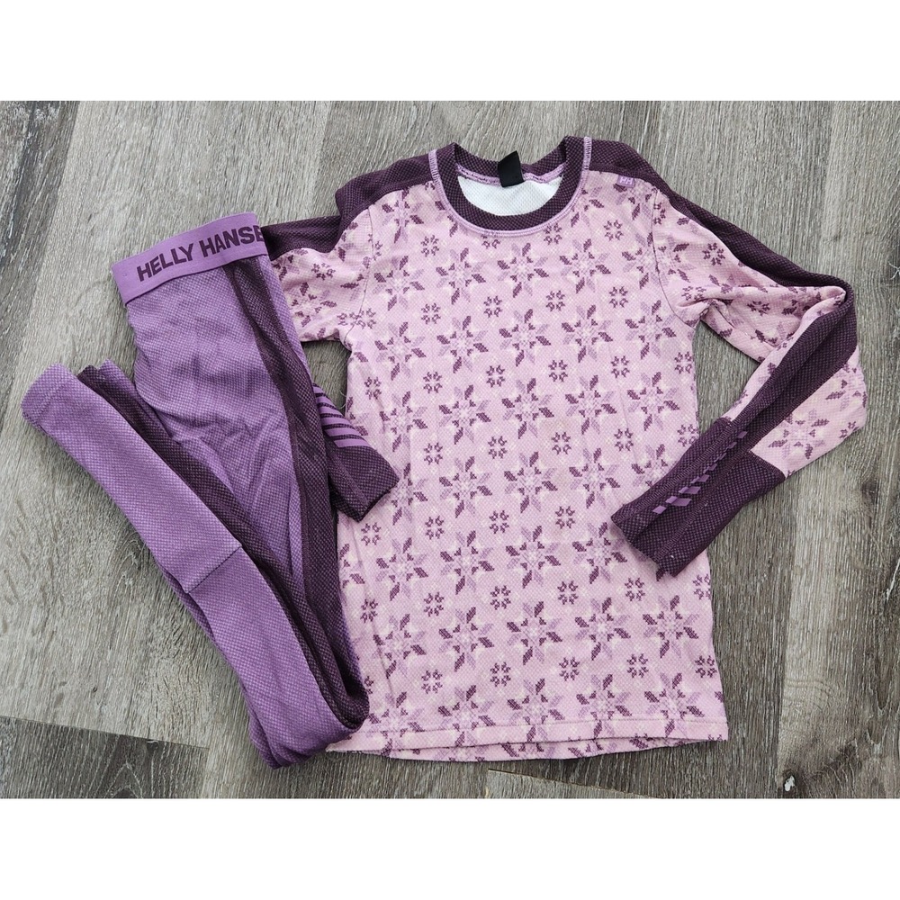 Helly Hansen Kids Purple Snowflake Lifa Merino Base Layer Set Size 140 10